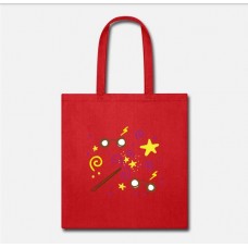 Wizard Glasses Wands And Stars Red Tote Bag